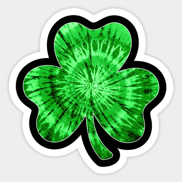 VIntage Tie Dye Shamrock St Patricks Day Sticker by Linda Lisa